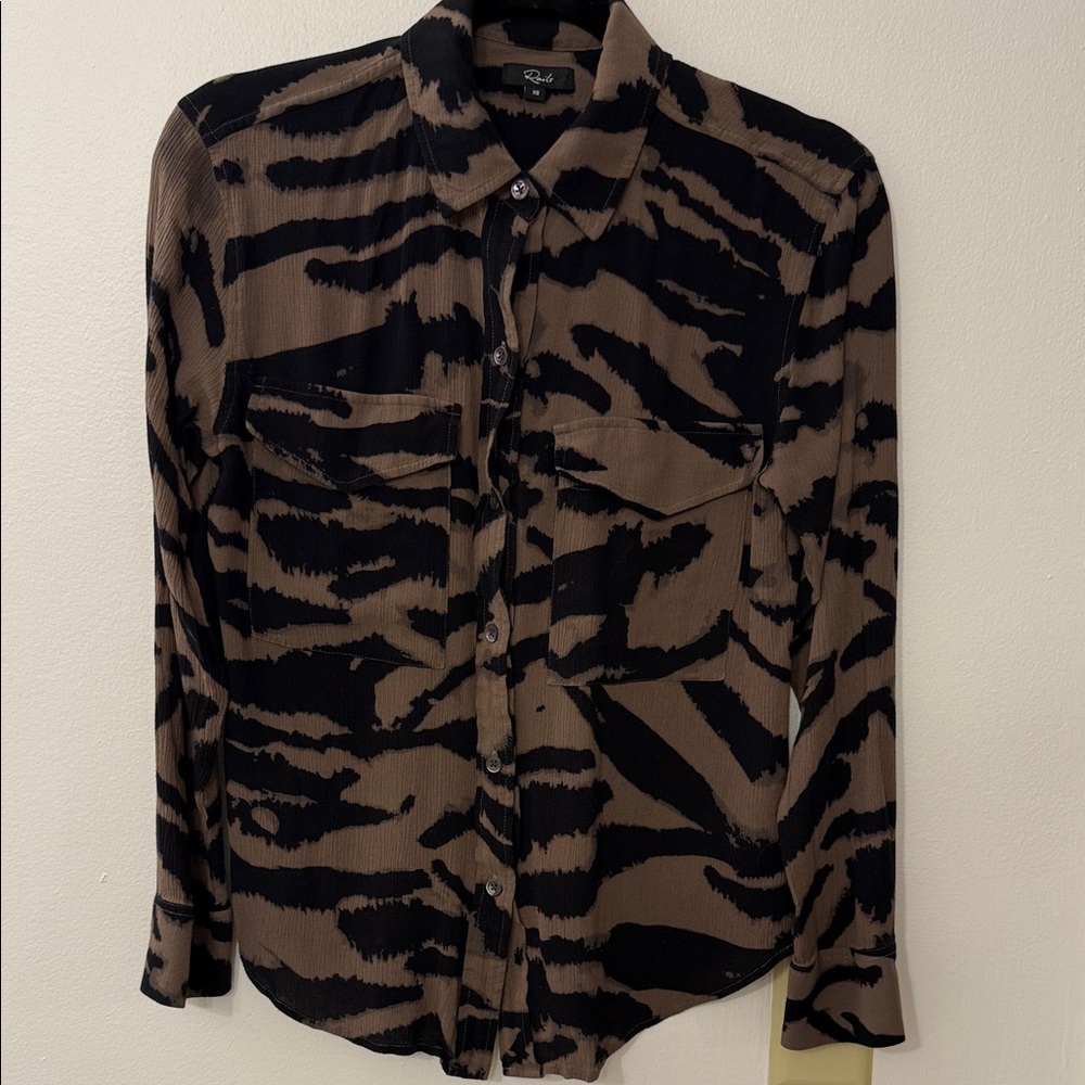 Rails Black and Brown Casual Button Down Shirt